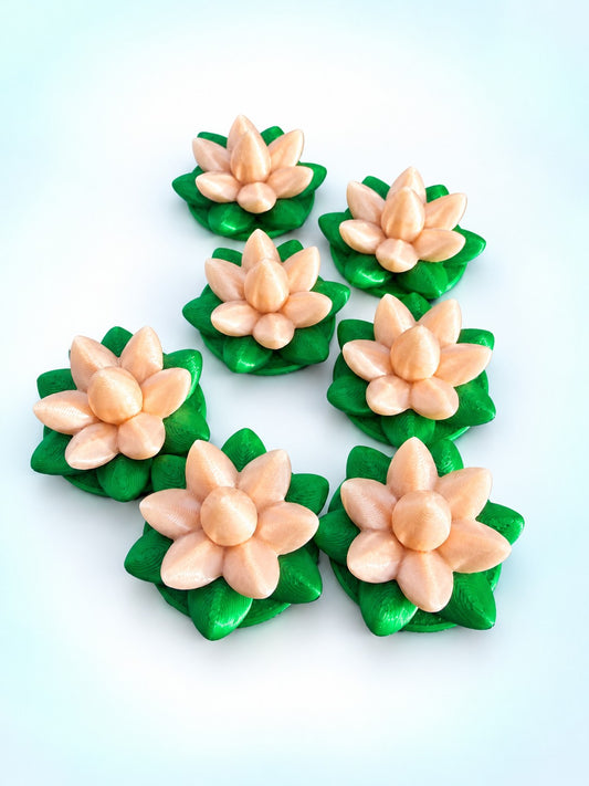 Set of champagne lotus flower mahjong trinkets from Spools