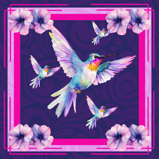 Hummingbird Blossoms Mahjong Mat