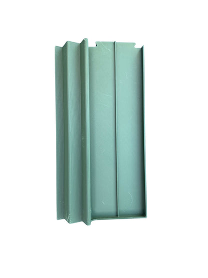 A two player mahjong rack that fits full-size tiles but is very lightweight and splits in two for travel