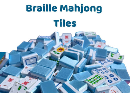 Braille Mahjong Tiles with white background that are lightweight, but full-size