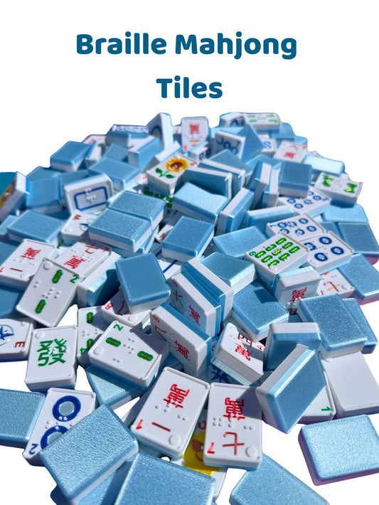 Braille Mahjong Tiles with white background that are lightweight, but full-size