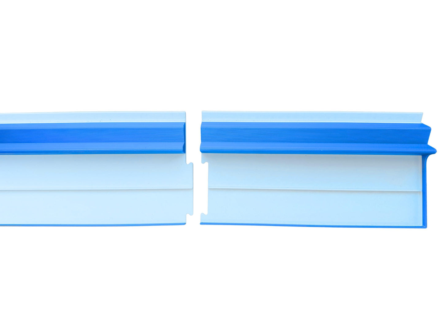A two player mahjong rack that fits full-size tiles but is very lightweight and splits in two for travel