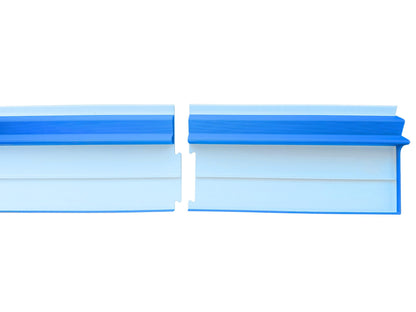 A two player mahjong rack that fits full-size tiles but is very lightweight and splits in two for travel