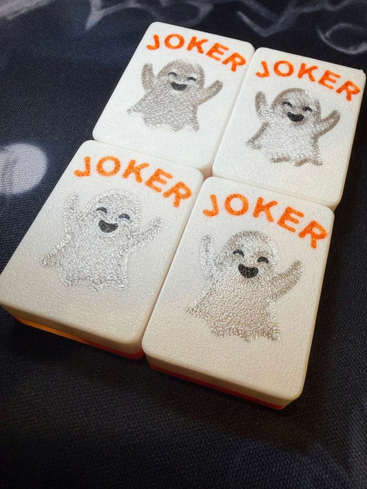 Four White Halloween Joker Mahjong Tiles