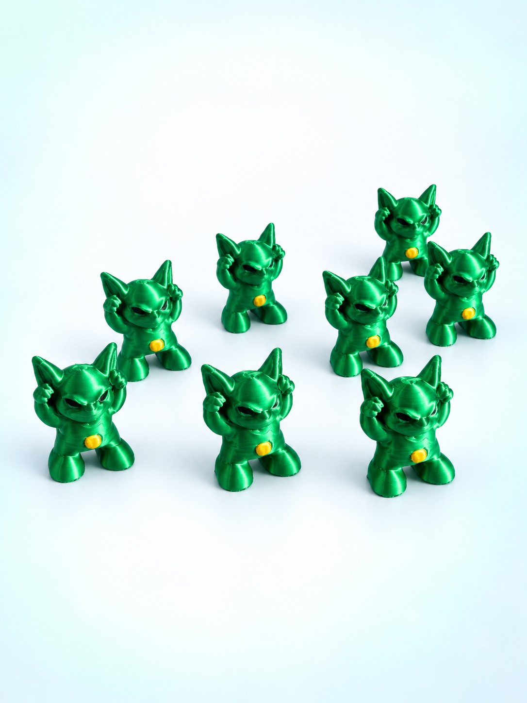 Close-up of goblin mahjong trinkets by Spools