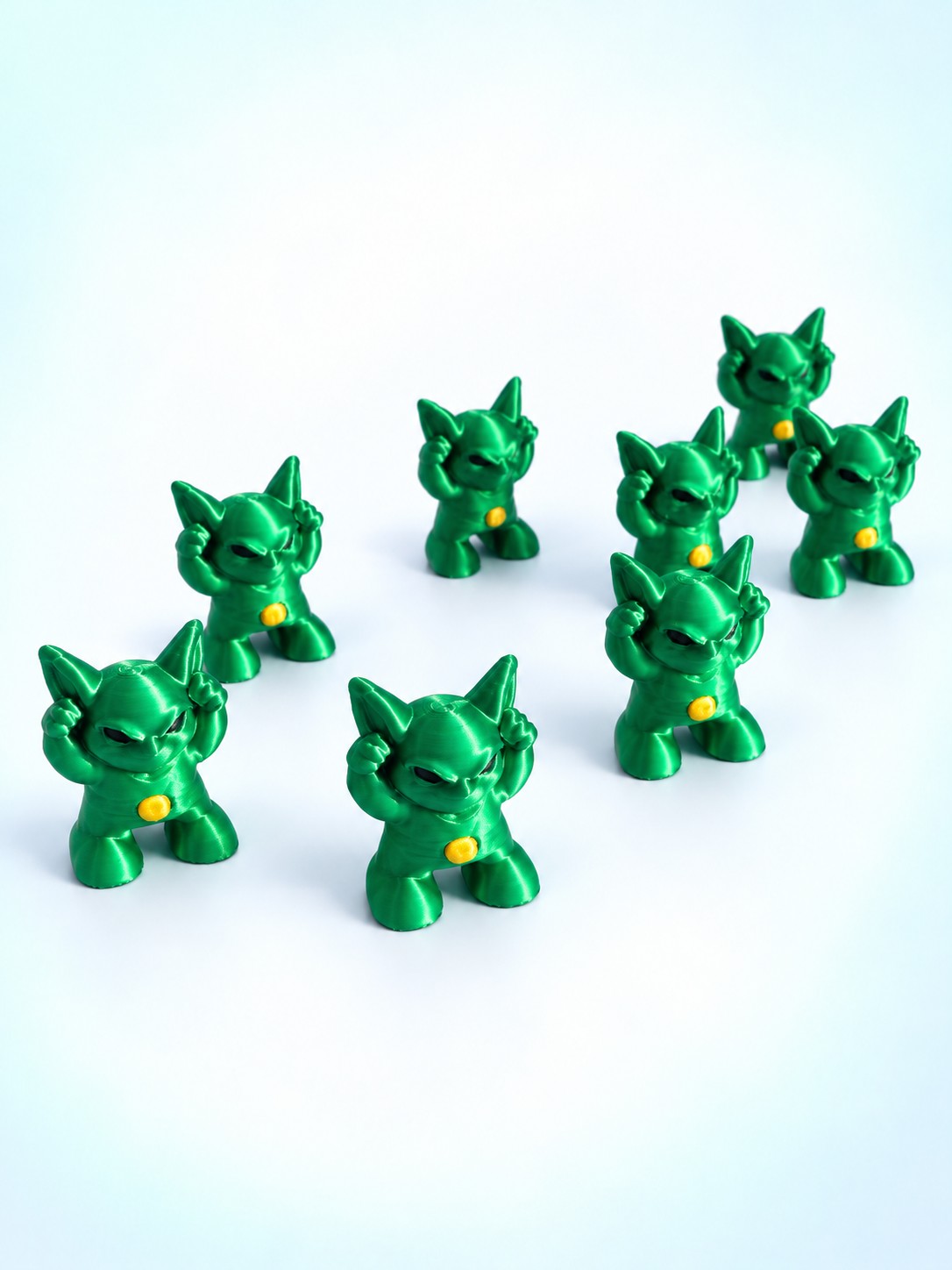 Goblin mahjong trinkets from Spools, small 3D-printed table pieces