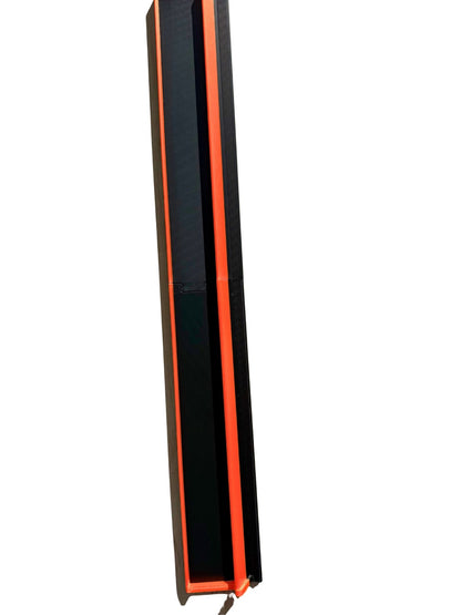 A black and orange halloween trim rack