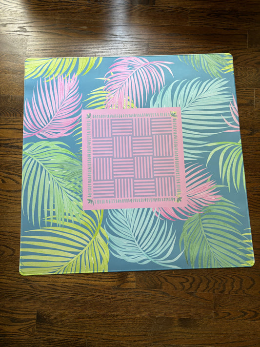 Palm Fronds Neoprene Mahjong Mat