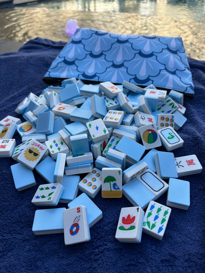 Blue Mahjong Tile Carrying Case