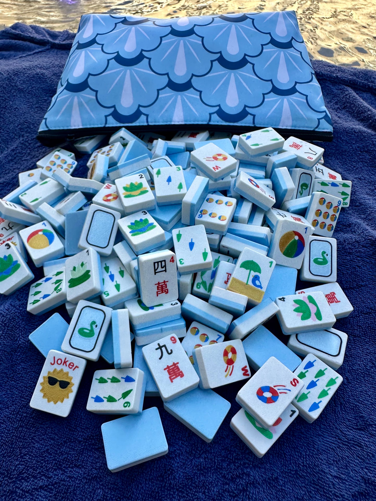 Blue Mahjong Tile Carrying Case