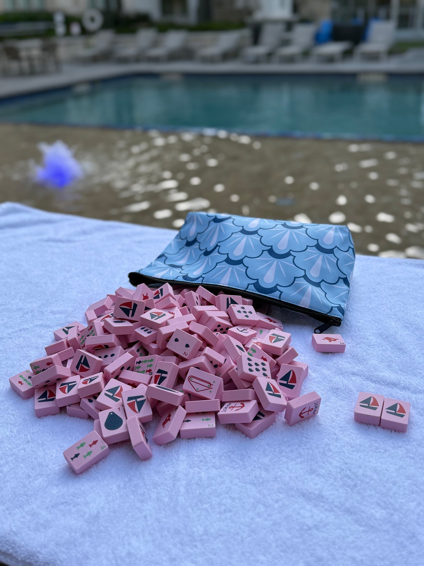 Blue Mahjong Tile Carrying Case