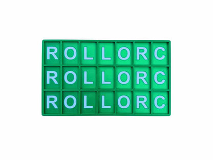 Emerald Green 3D printed practice mahjong board with 'ROLLORC' on a white background