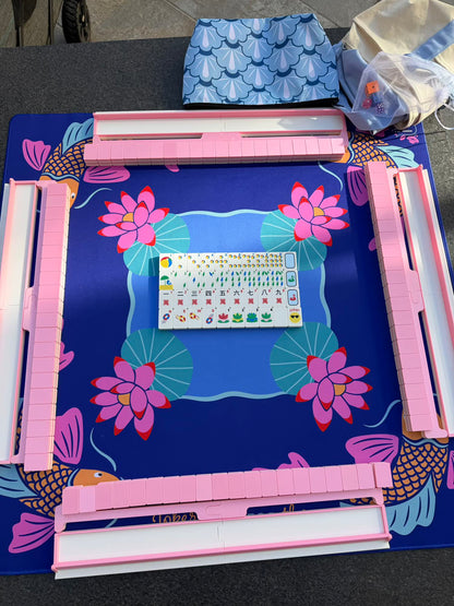 Spools Pink Compass mahjong tiles shown together as a complete lightweight tile set.
