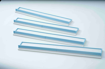 Four American Mahjong Racks that are a full 20 inches long but split in two for travel