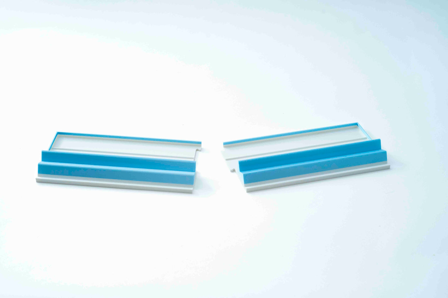 Two Blue and White Two Player Mahjong Racks