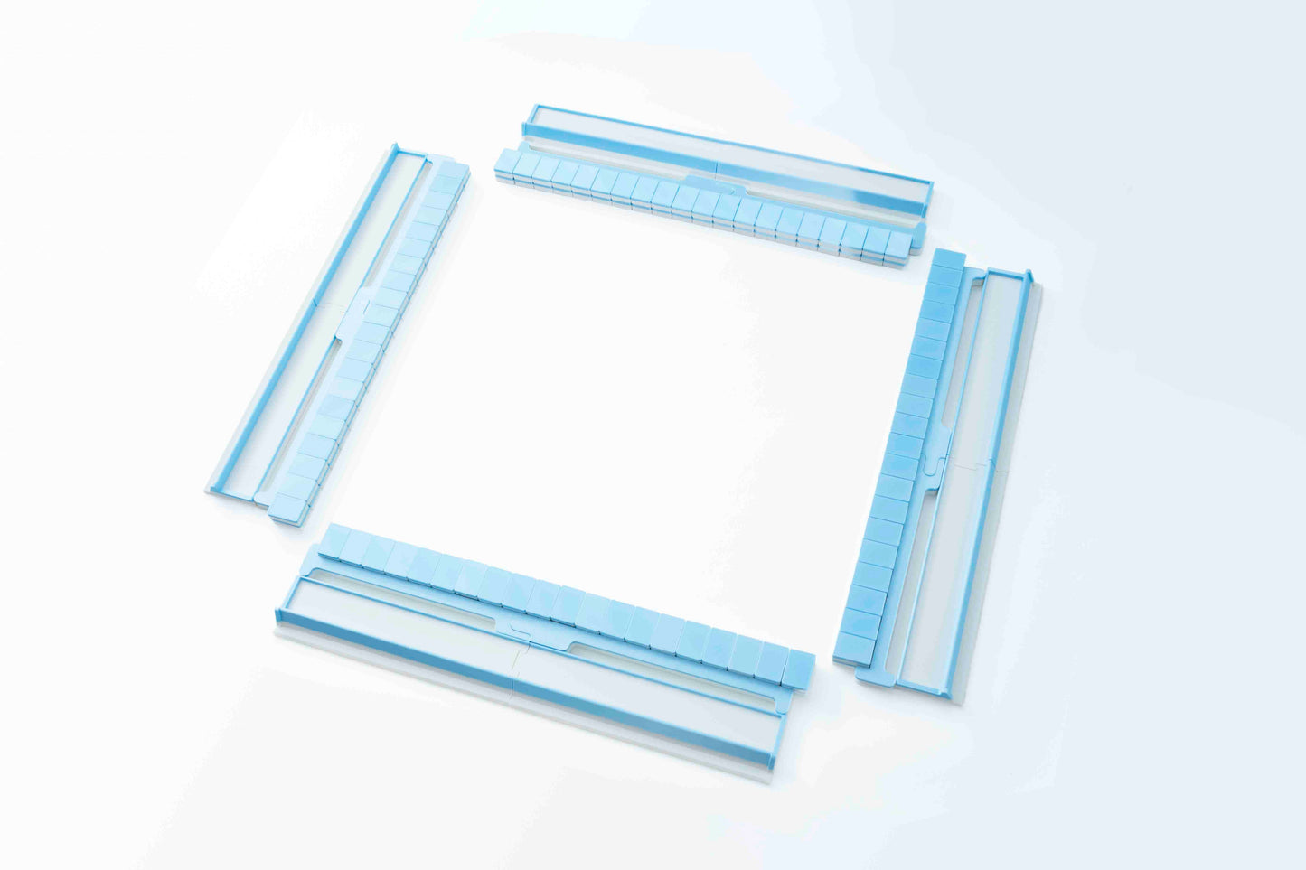 Tiles, Racks, and Pushers for the light blue pool mahjong set