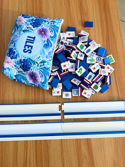Travel Mahjong Tiles - Red White and Blue