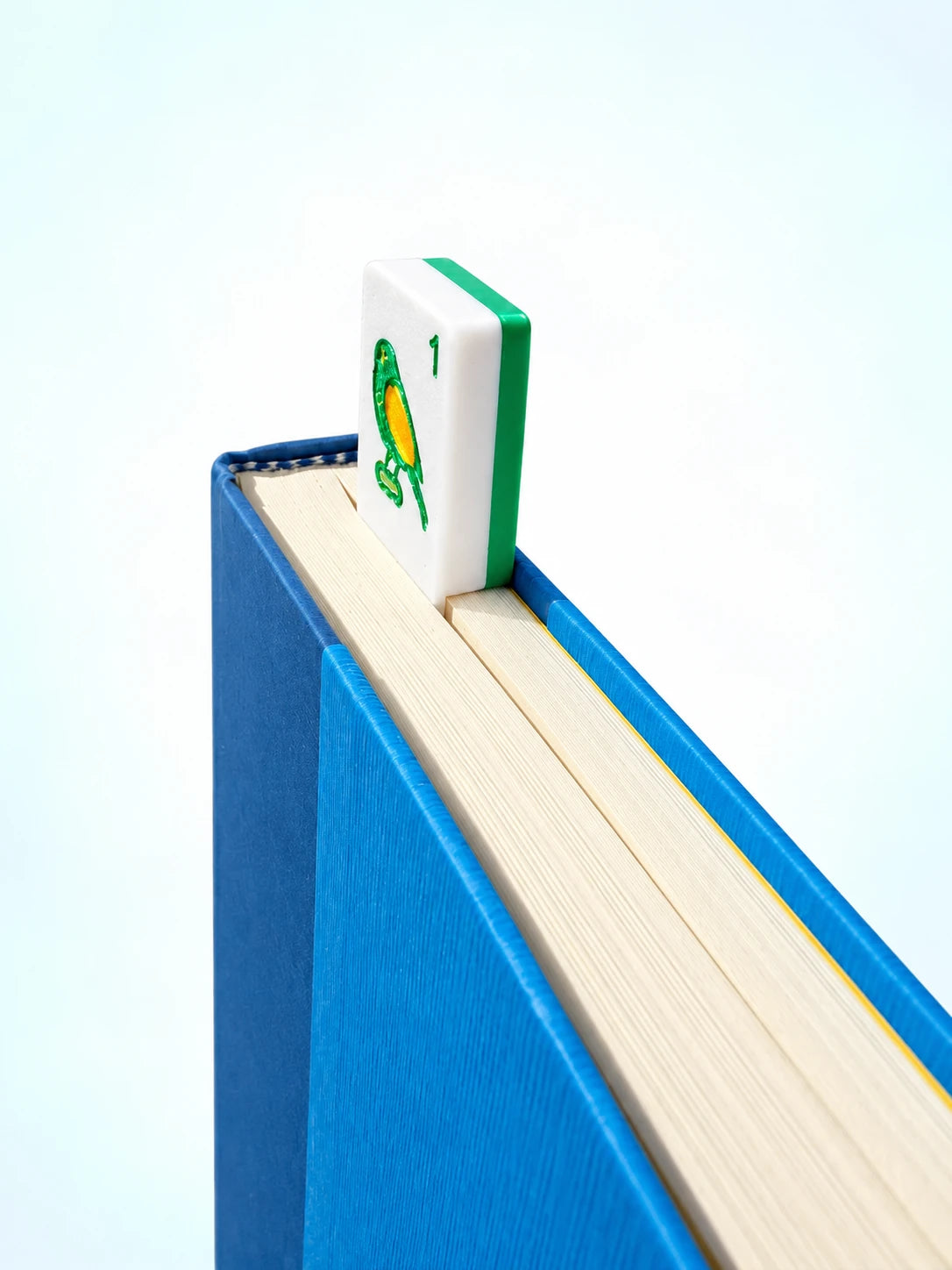 Green 1 Bam mahjong tile bookmark by Spools